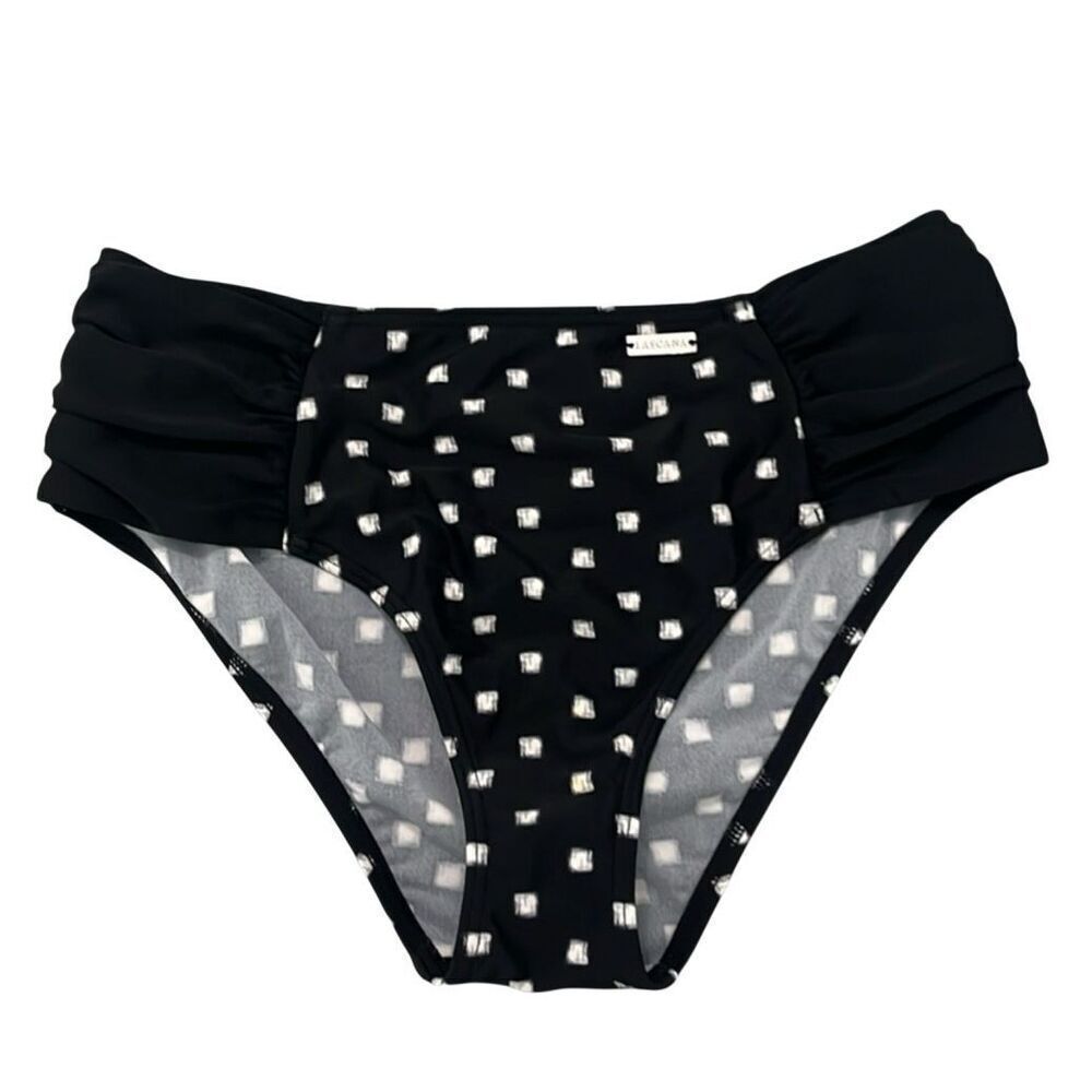 LASCANA | high rise black & white bikini bottom M 36D EURO